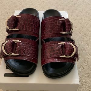 Ganni dark red sandals